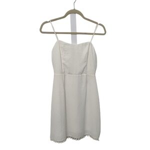 Altar'd State Cream Textured Mini Dress with Spaghetti Straps